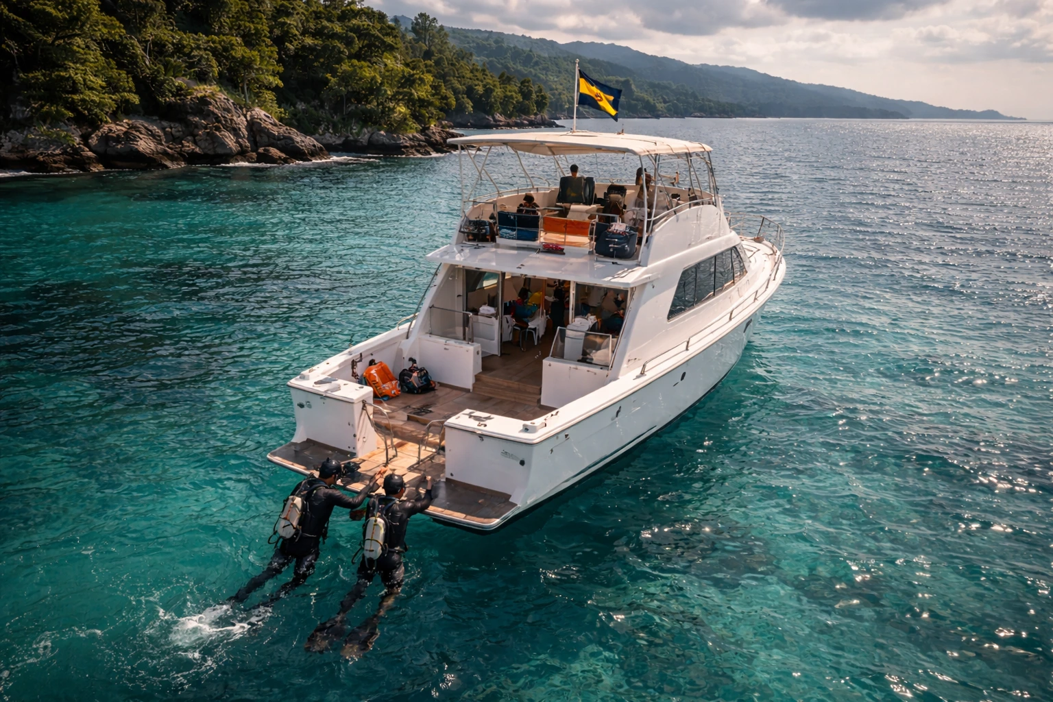 Bateau de plongée en Jamaïque