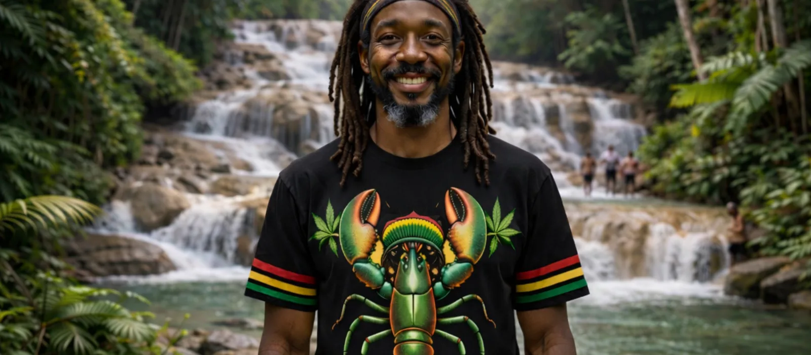 Illustration humoristique du crustafarisme en Jamaïque