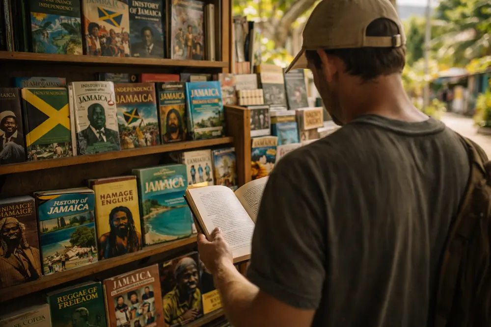 Lecture et préparation d’un voyage en Jamaïque