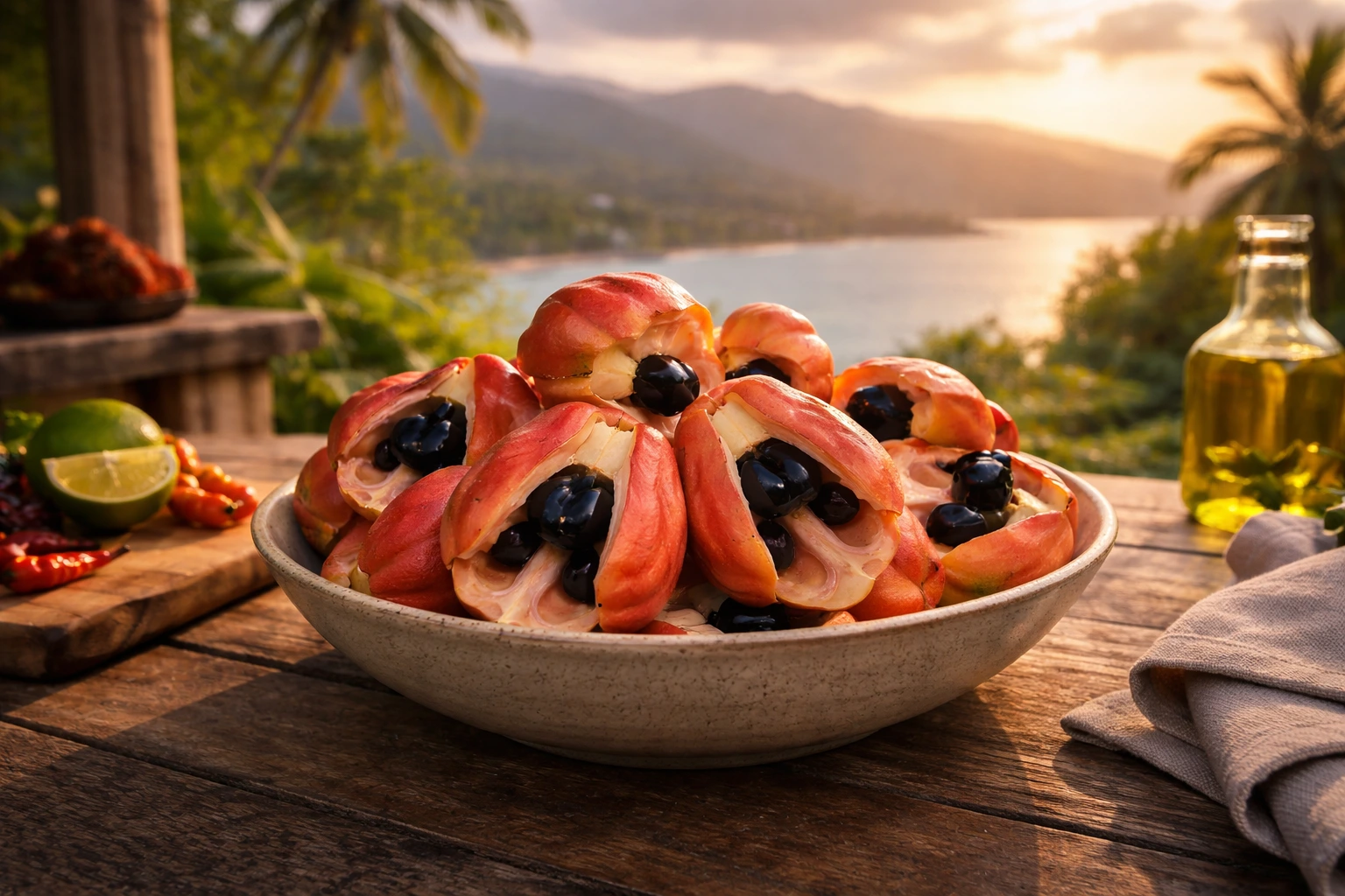 Plat d’ackee en Jamaïque, spécialité culinaire locale
