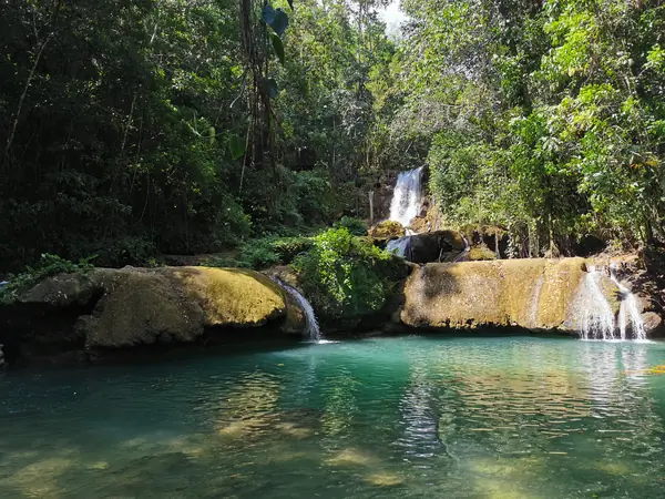 Bassin naturel sous une cascade en Jamaïque