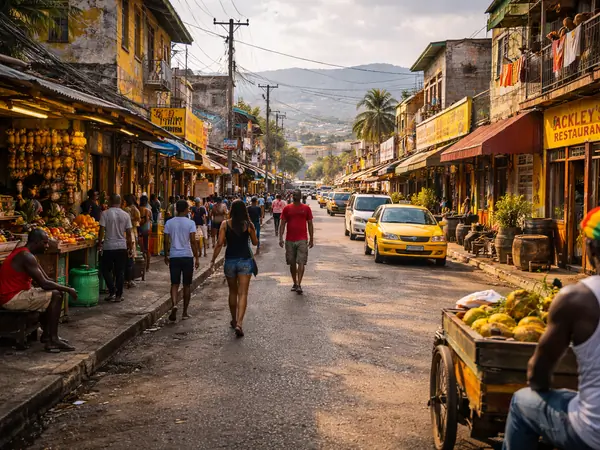 Rue du centre-ville de Kingston en Jamaïque