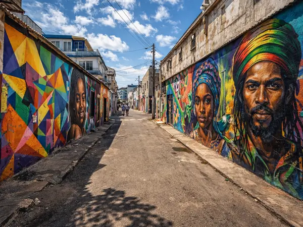 Murs peints et street art à Water Lane à Kingston